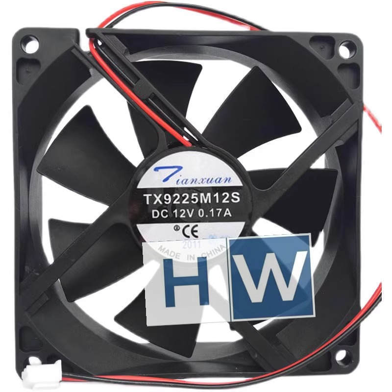 1PC TX9225M12S 12V 0.17A 9CM 90*25MM 2-wire Power Supply Cooling Fan