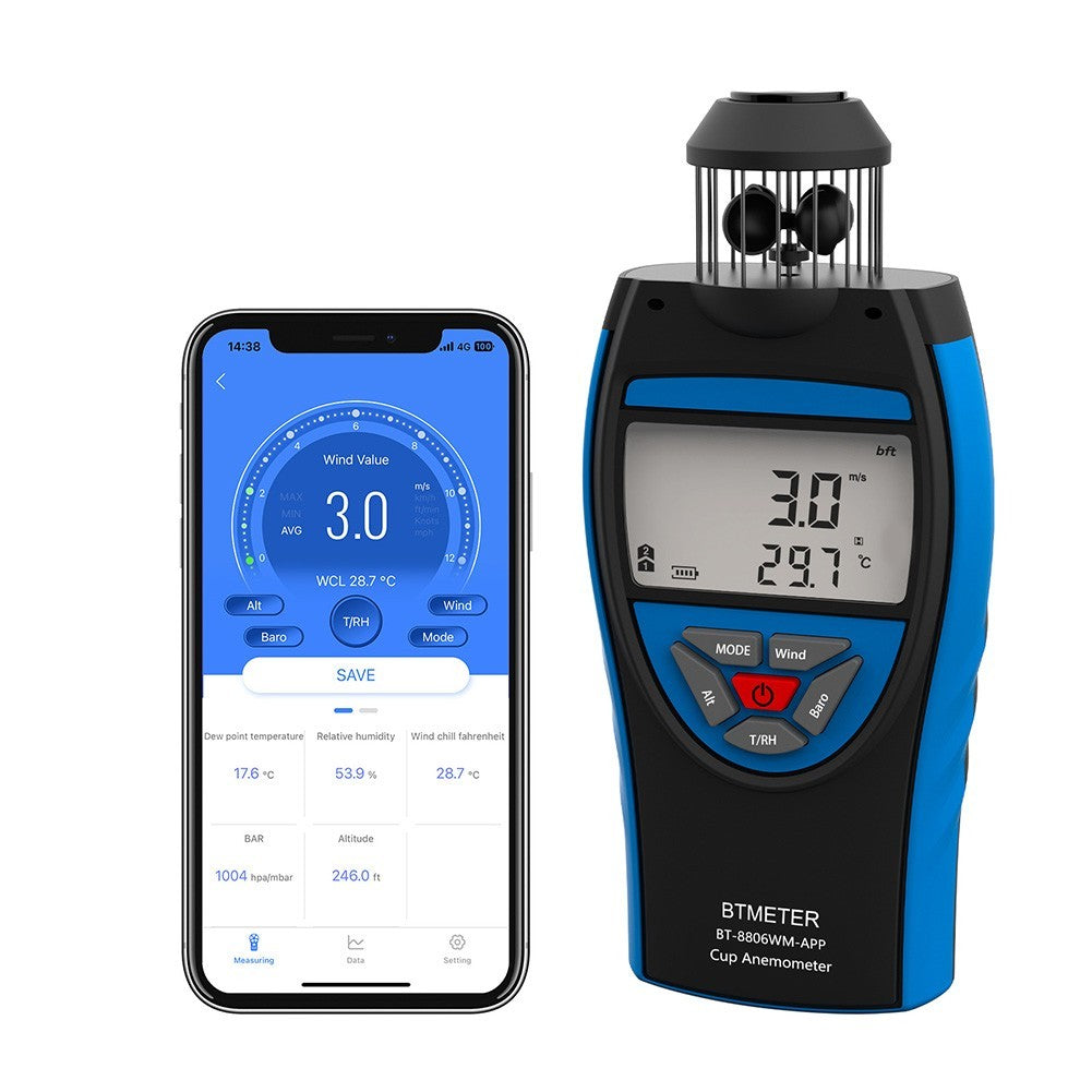 Anemometer with Manual Shutdown and Low Battery Indicator Functionality