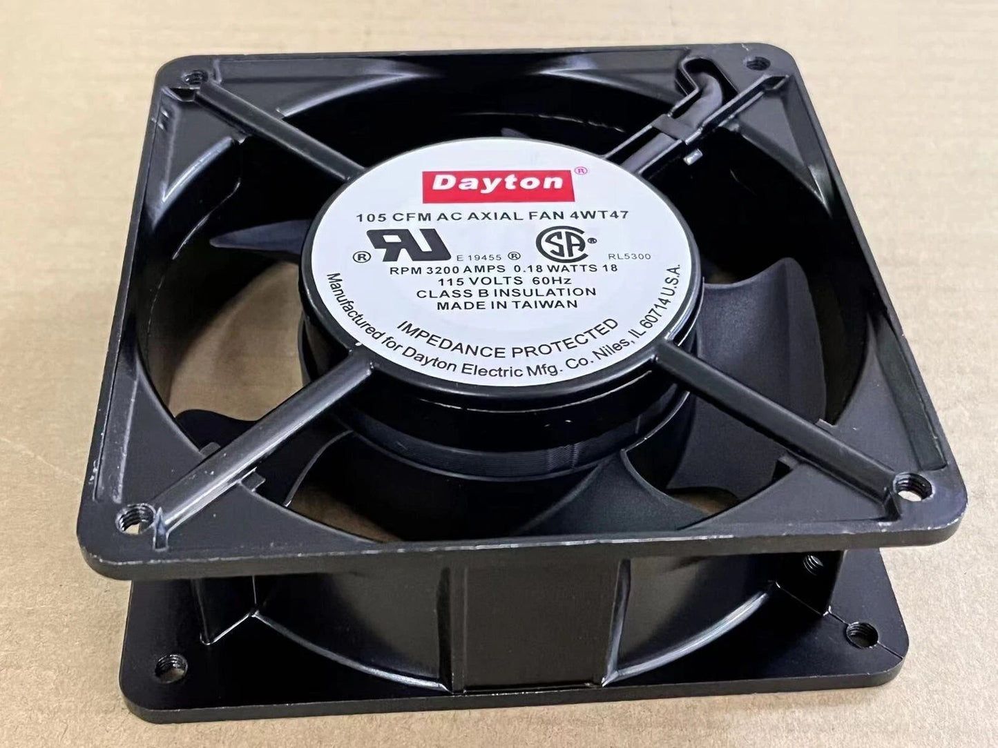 1x -Dayton 4WT47 115V 0.18A 12038 cabinet welding cooling fan
