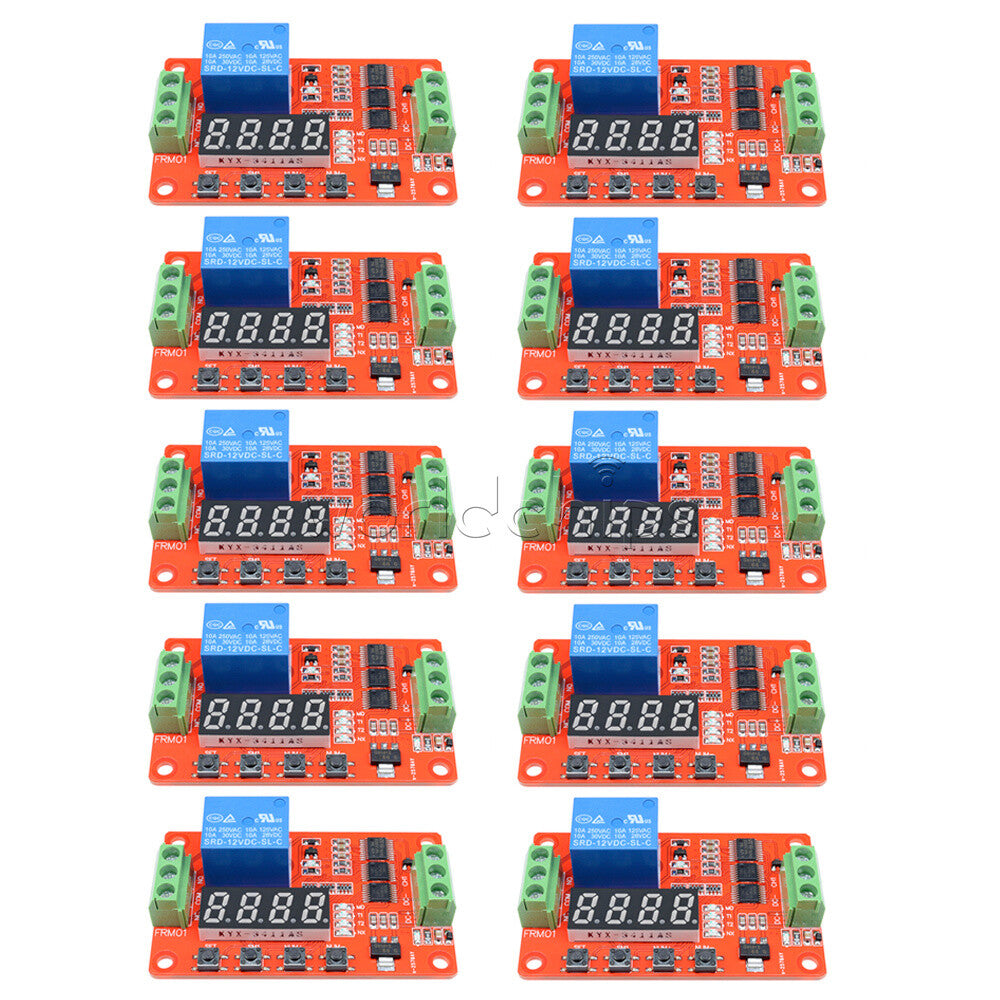 10PCS 12V Automation Delay Multifunction Self-lock Relay Cycle Timer Module PLC