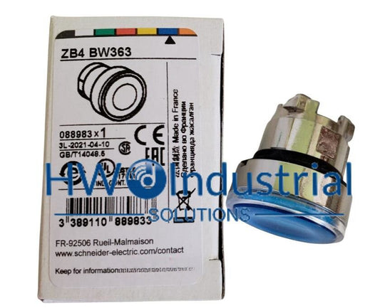 1PC Flat Head with Lights Button Head Blue ZB4BW363 ZB4-BW363