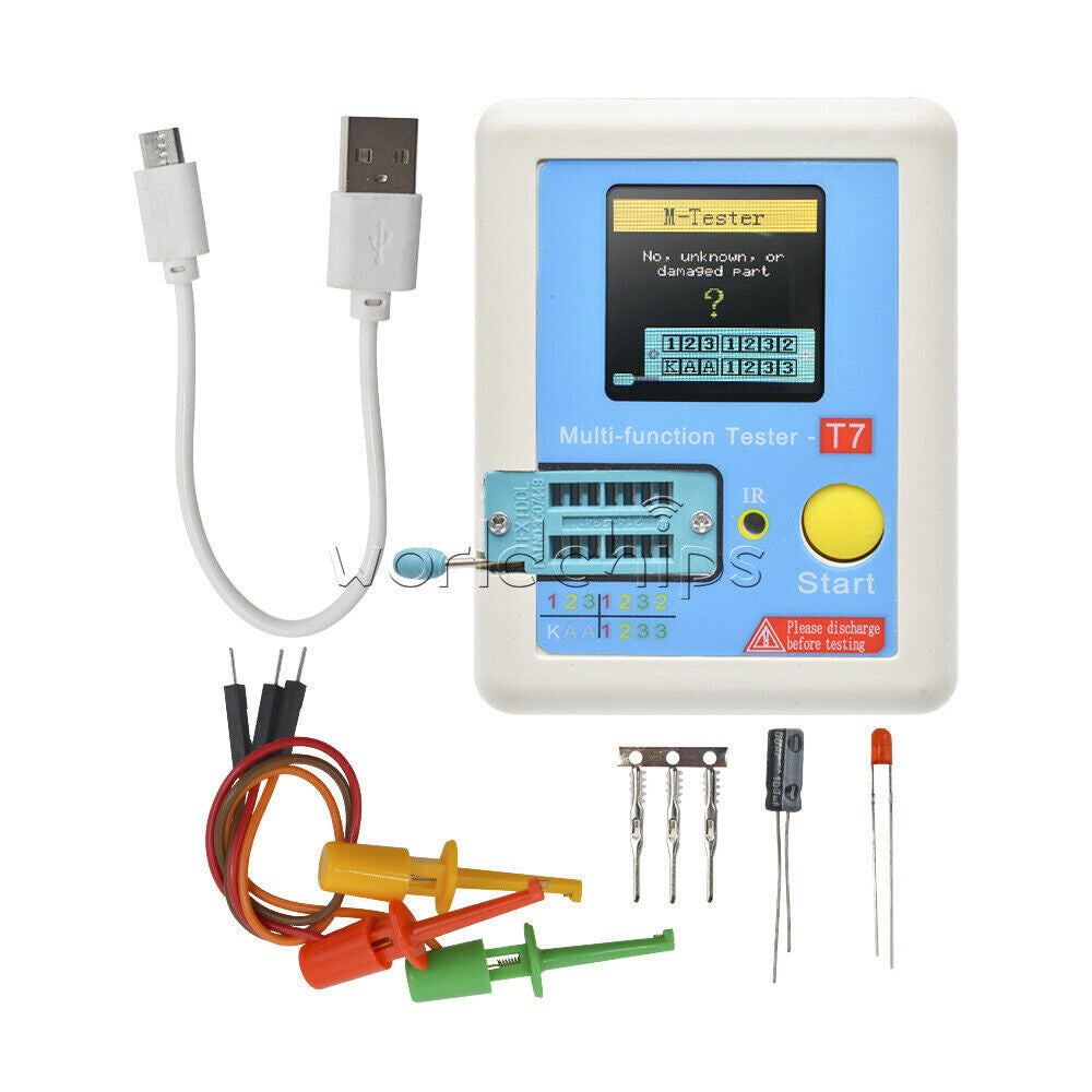 LCR-TC1/LCR-T7 TFT LCD Transistor Tester Capacitance Meter ESR NPN PNP MOSFET