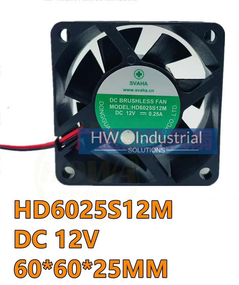 1/piece HD6025S12M 2-Wire DC12V 0.25A 6025 6CM SVAHA Inverter Cooling Fan