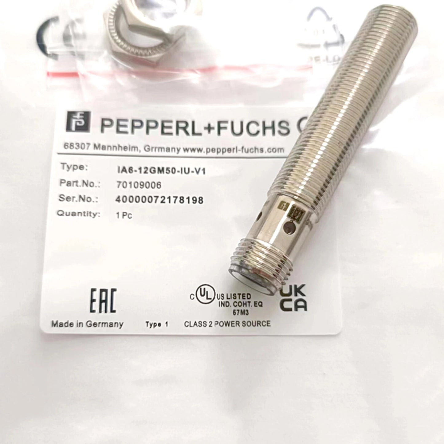 One For PEPPERL+FUCHS  IA6-12GM50-IU-V1 Inductive Proximity Sensor #P