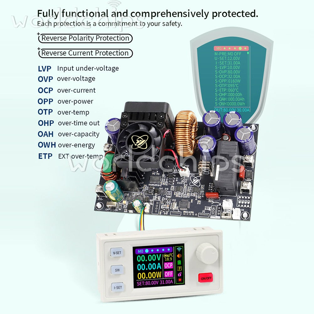 XY8030S XY12530S CNC DC Adjustable Step-Down Power Supply Module 2400W 3070W 30A