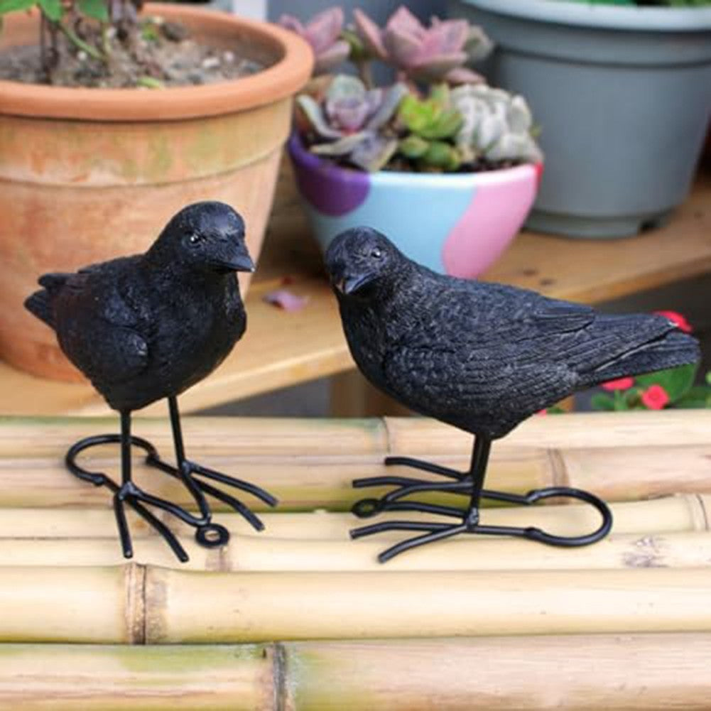 Unique Design Crow Figurines Set of Two Perfect for Creative Interiors