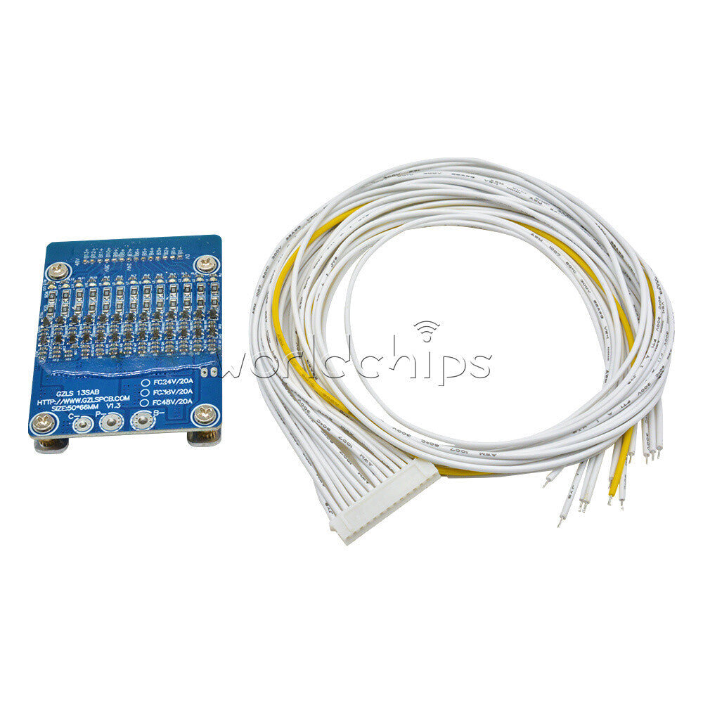 20A 48V 13S 18650 Li-ion Li-ion Cell Battery Protection BMS PCB Balance Board