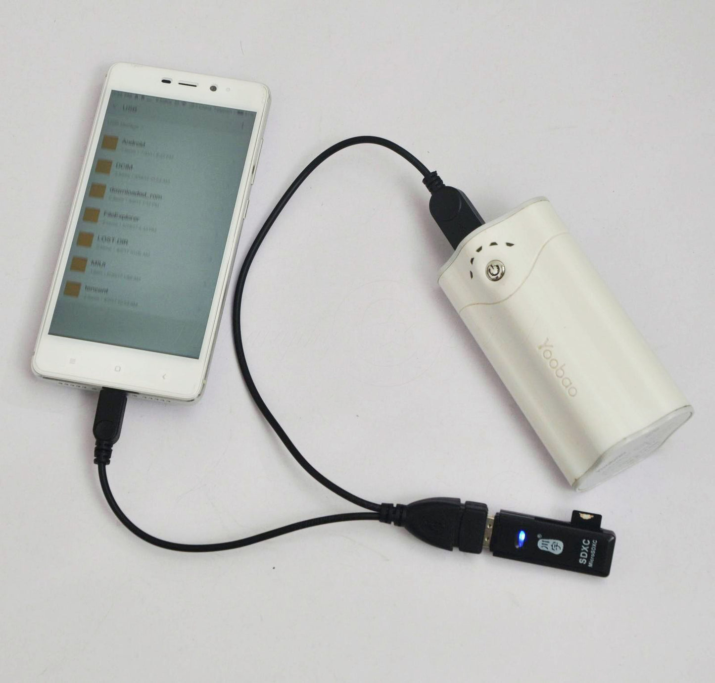 2x Powered Micro USB Host OTG Cable With USB for Phone Mobile HDD Data Transfer