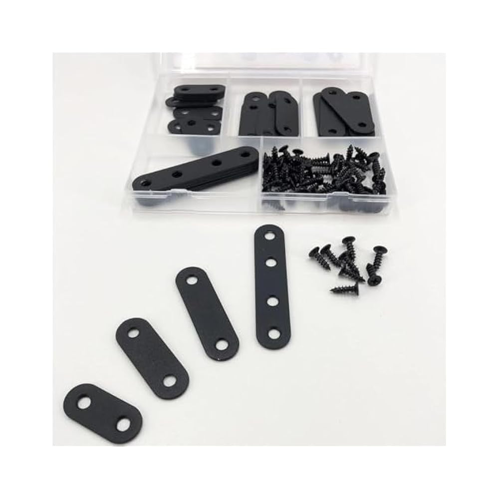 26 Sets Stainless Steel Flat Plate Brackets, 36-76mm, for Wood Repair