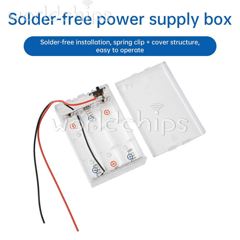 5* Plastic Battery Holder 21700 18650 Storage Box Series / Parallel w/ Wire Lead
