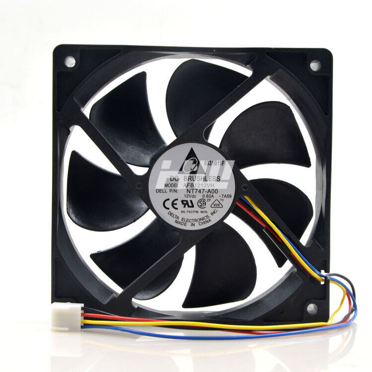 Delta AFB1212VH PWM 12025 12V 0.60A 12CM 4PIN cooling fan 120*120*25mm