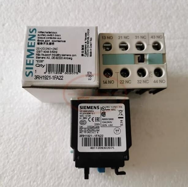 1Pc  SIE-MENS Contactor Auxiliary Contact Switch 3RH1921-1FA22 2NO + 2NC