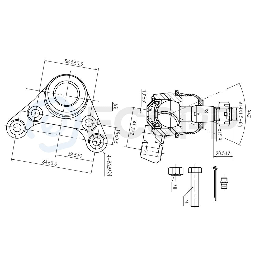 6pcs For 1995-2004 Toyota Tacoma Front Inner Tie Rods & Upper Lower Ball Joints