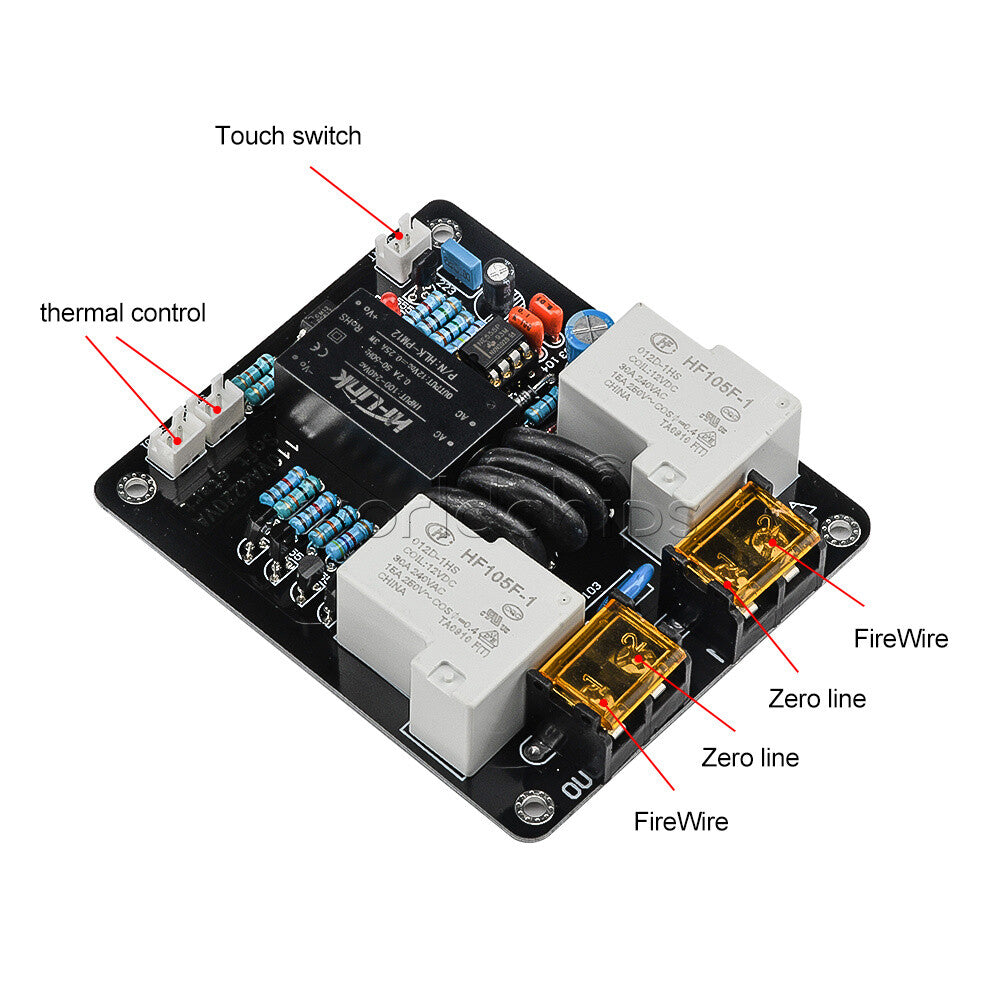 HF-105F Light-touch Dual Temperature Control Switch High-power Soft-start Board