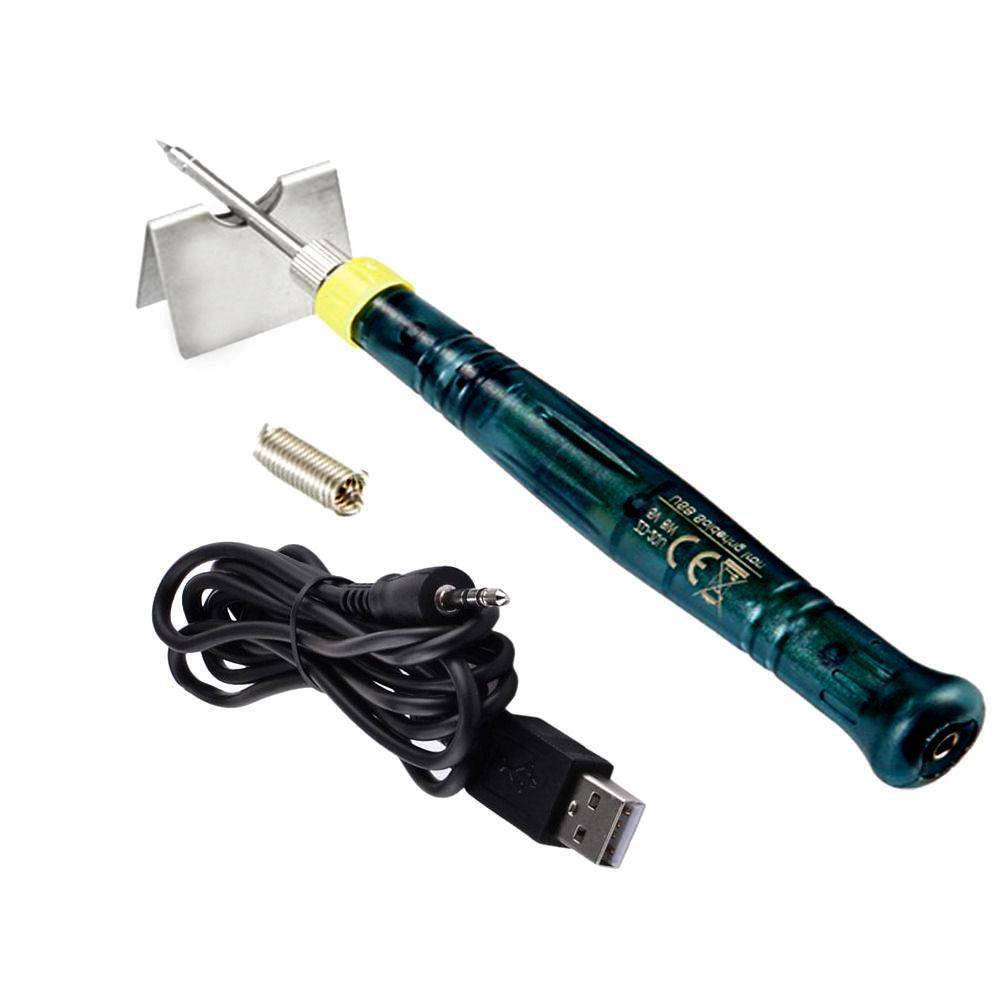 Mini Portable PIR Switch 5V 8W USB Soldering Iron Kit for Field Work Repair Use