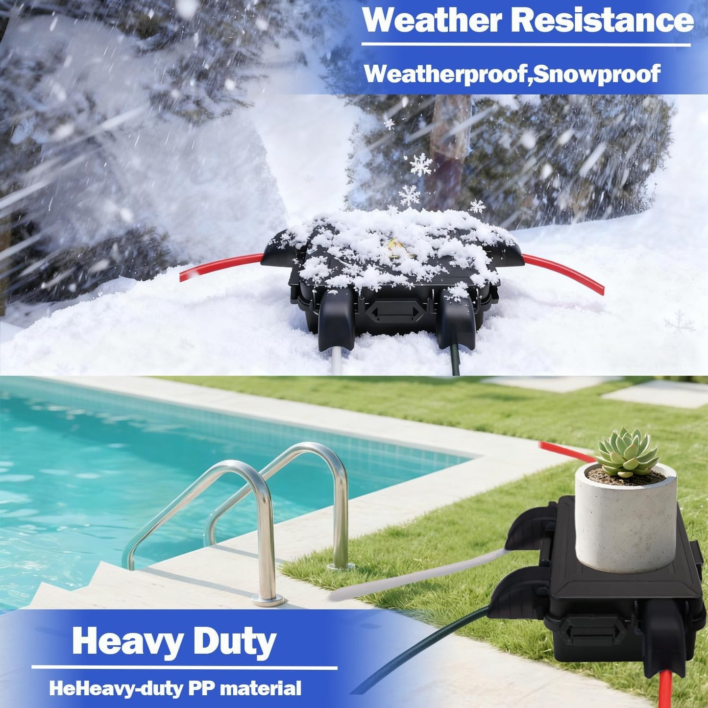 Small Outdoor Electrical Box,Waterproof Extension Cord Cover(Inner 7.3 * 5.1 * 1