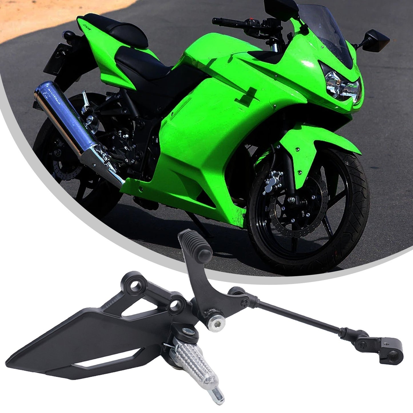 Foot Peg Bracket Brake Pedal Lever Assembly For KAWASAKI EX/250R/NINJA250/R/300