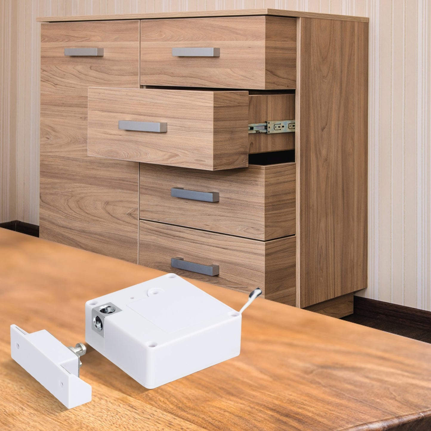 Convenient Smart Drawer Lock with Low Battery Alerts and NFC Technology
