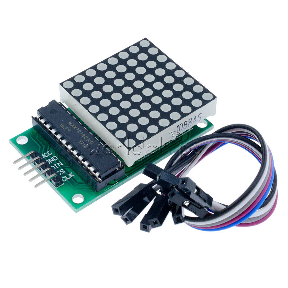 5PCS MAX7219 Red LED Dot Matrix Module Drive 8x8 Common Cathode Lattice + Cable