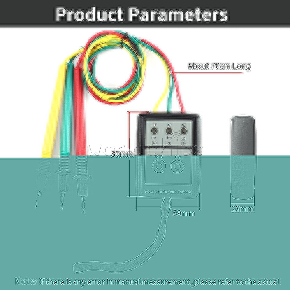 SP8030 Smart LED 3 Phase Indicator Tester Detector Meter AC Phase Sequence Meter