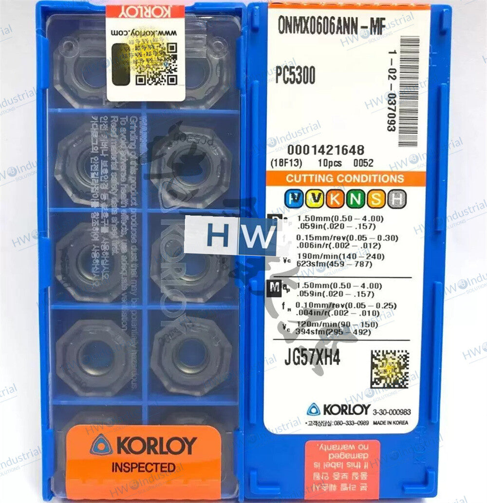 10pc/Box ONMX0606ANN-MF PC5300 KORLOY Stainless Steel CNC Blade Milling Cutter
