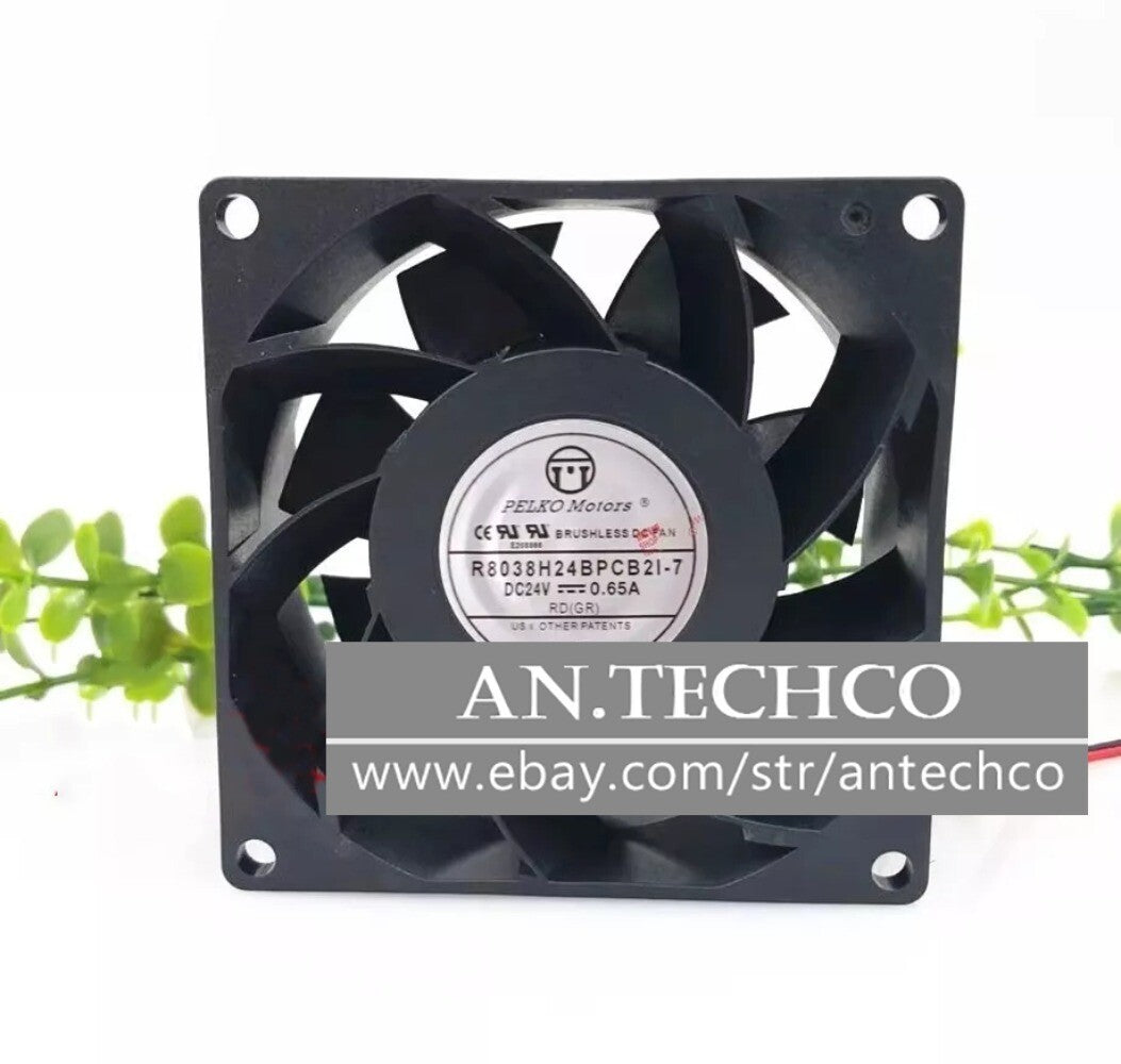 PELKO MOTORS R8038H24BPCB2I-7 DC24V 0.65A 2-Wire Cooling Fan