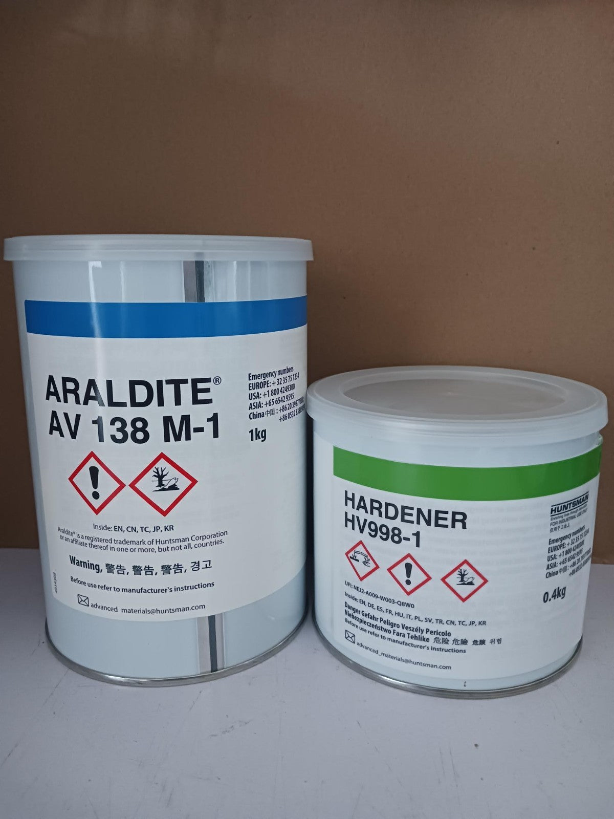 Araldite AV 138 M-1 HV Epoxy & Hardener HV998-1  1.4KG (3.1 LB)  free shippin