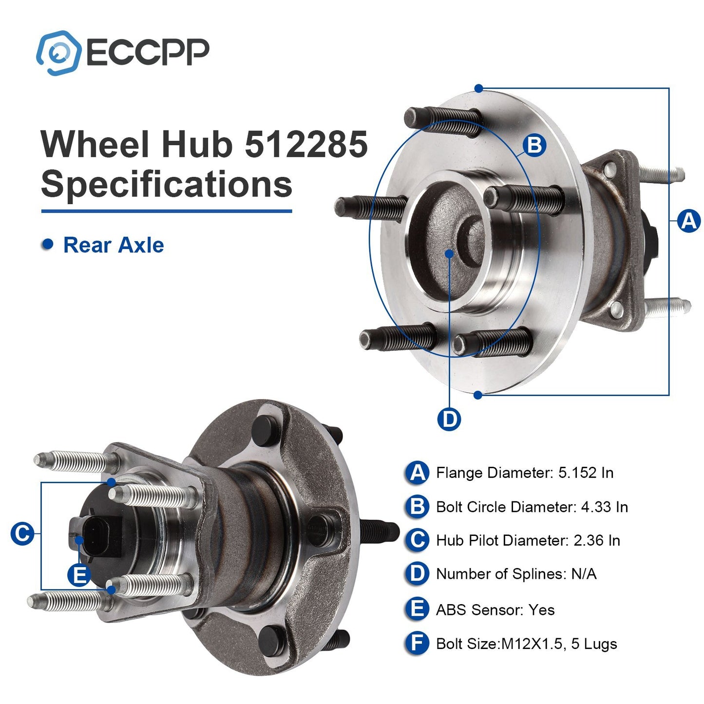 1Pc Wheel Hub Bearing Rear FWD For Chevrolet Malibu HHR Saturn Aura Pontiac G6