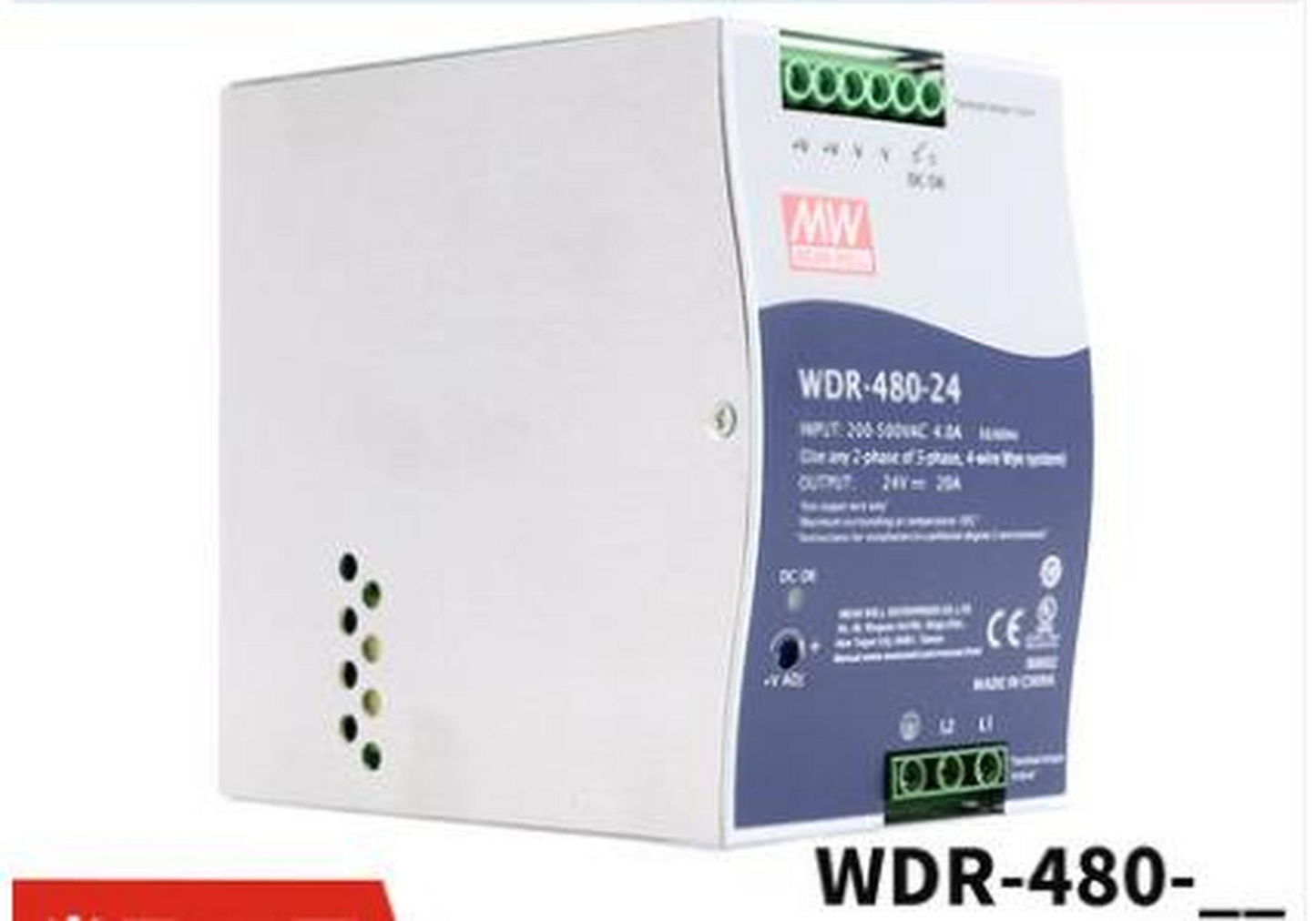1pcs MEAN WELL WDR-480-48 Rail Power Industrial Control PFC 48V 10A 480W