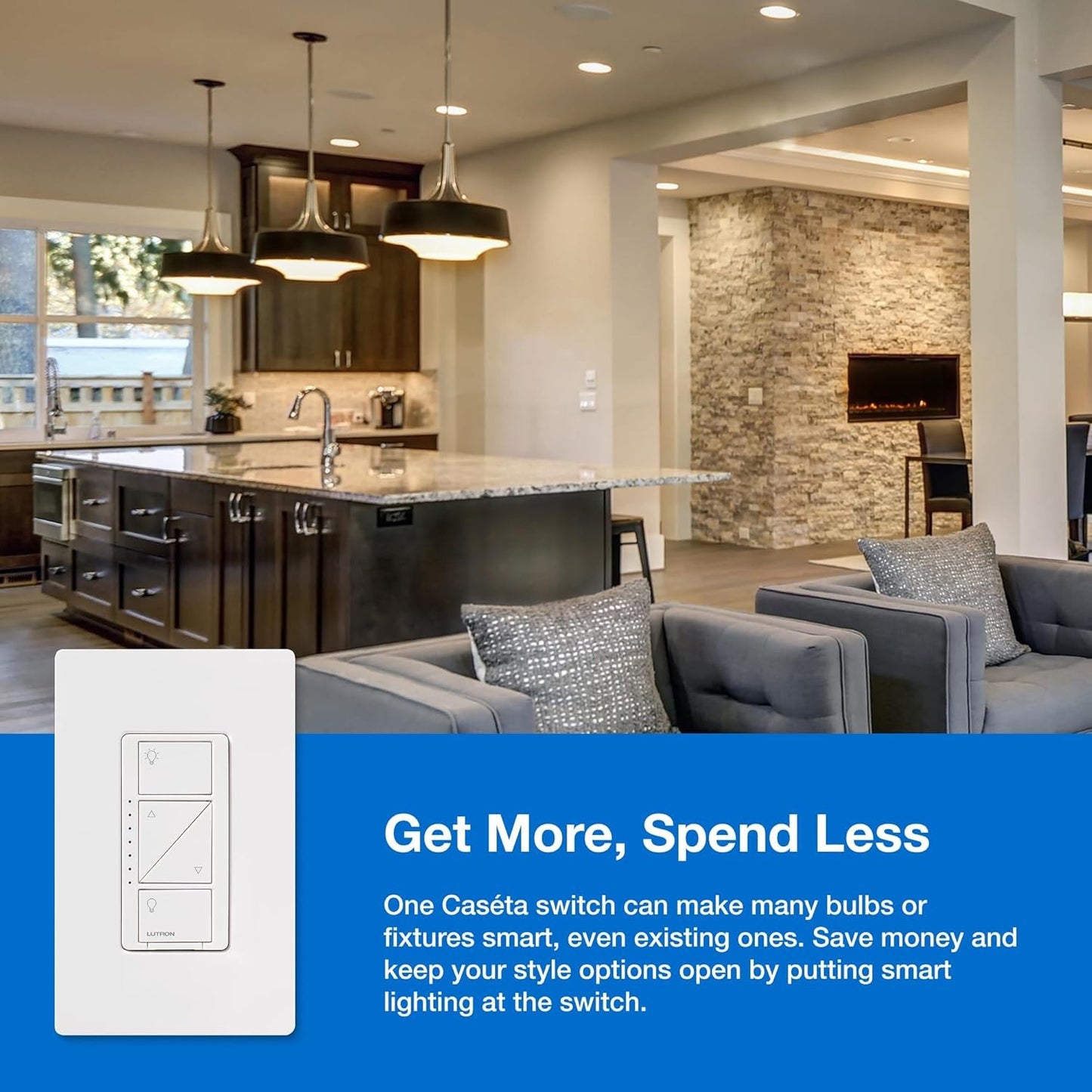 Smart Dimmer Switch Kit, Caseta, 2 Dimmers, Hub, No Neutral, 150W