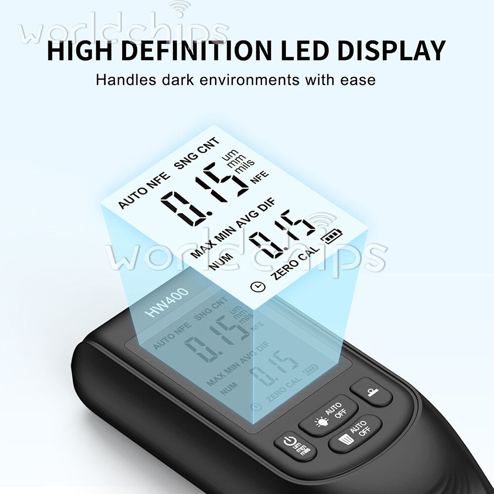Digital Car Paint Coating Thickness Gauge Electroplate Metal Coating Thickness