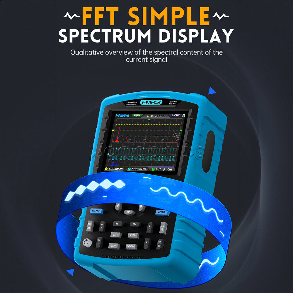 Handheld FNIRSI DPOX180H 2Channel Digital Oscilloscope Function Signal Generator