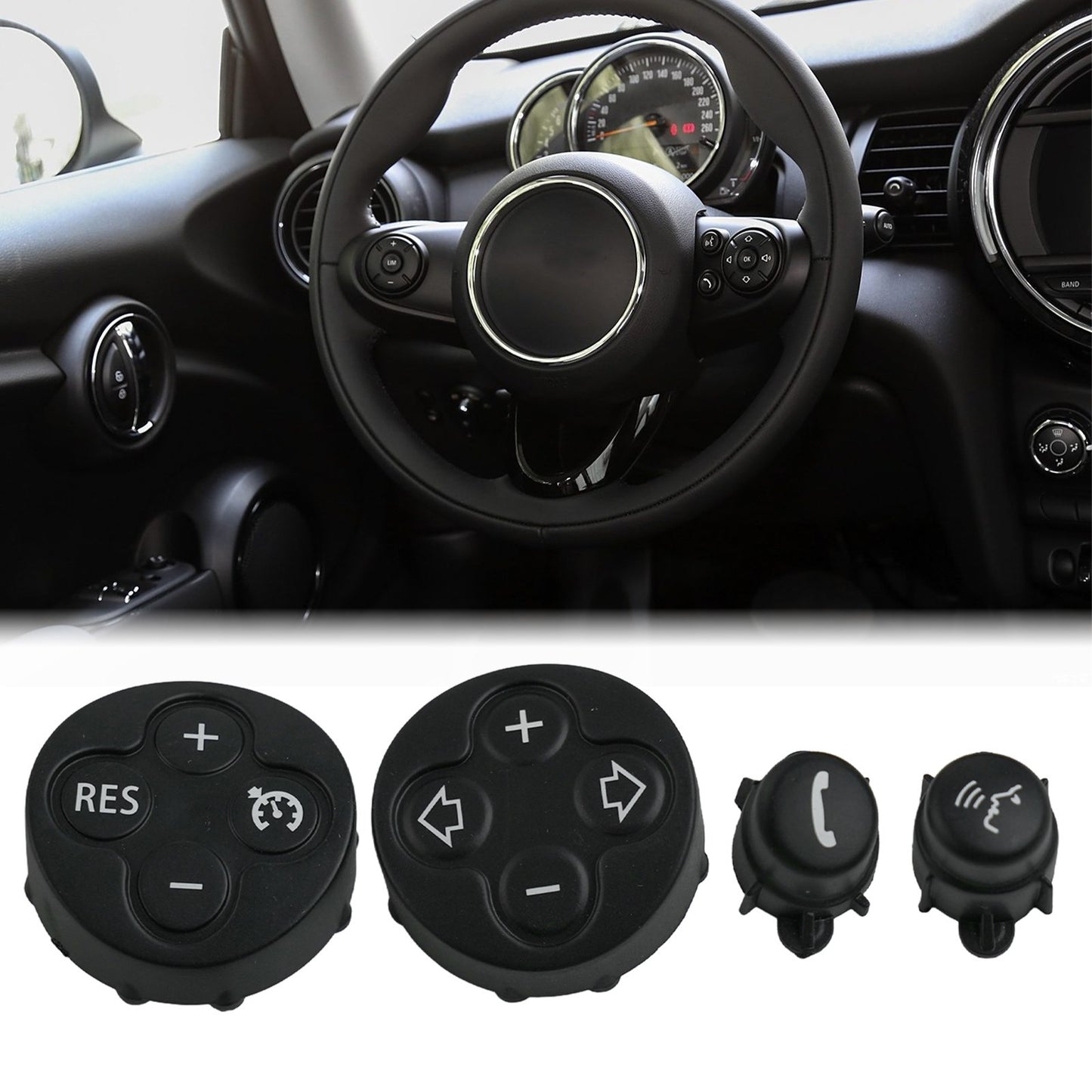 Cruise Control Buttons Cover Set Designed for Mini Cooper Models 2007 2015