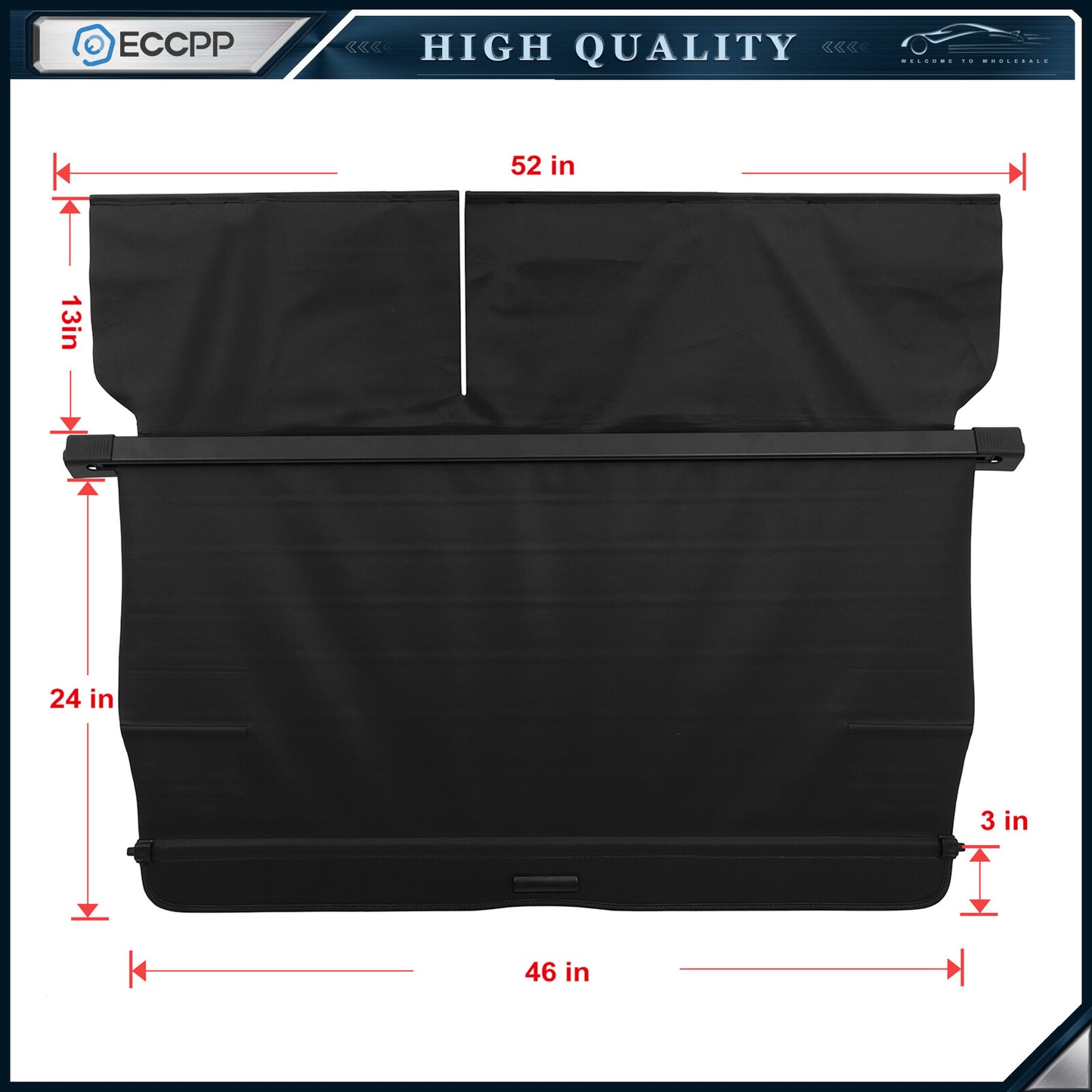 Tonneau Retractable Security Cargo Cover Black For Lexus RX450h RX350 2010-2015