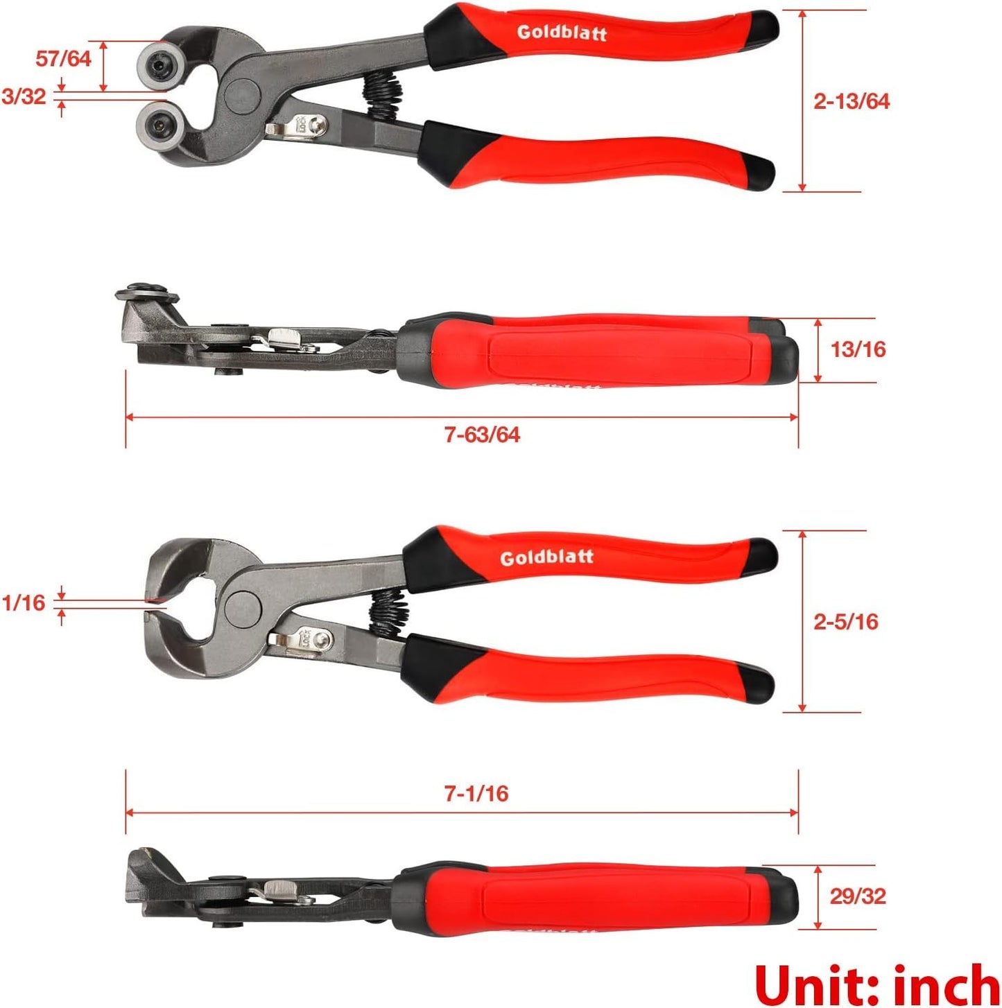 2 Piece Glass Tile Nippers Set - Heavy Duty Wheeled Glass Mosaic Nipper & Hd Cer