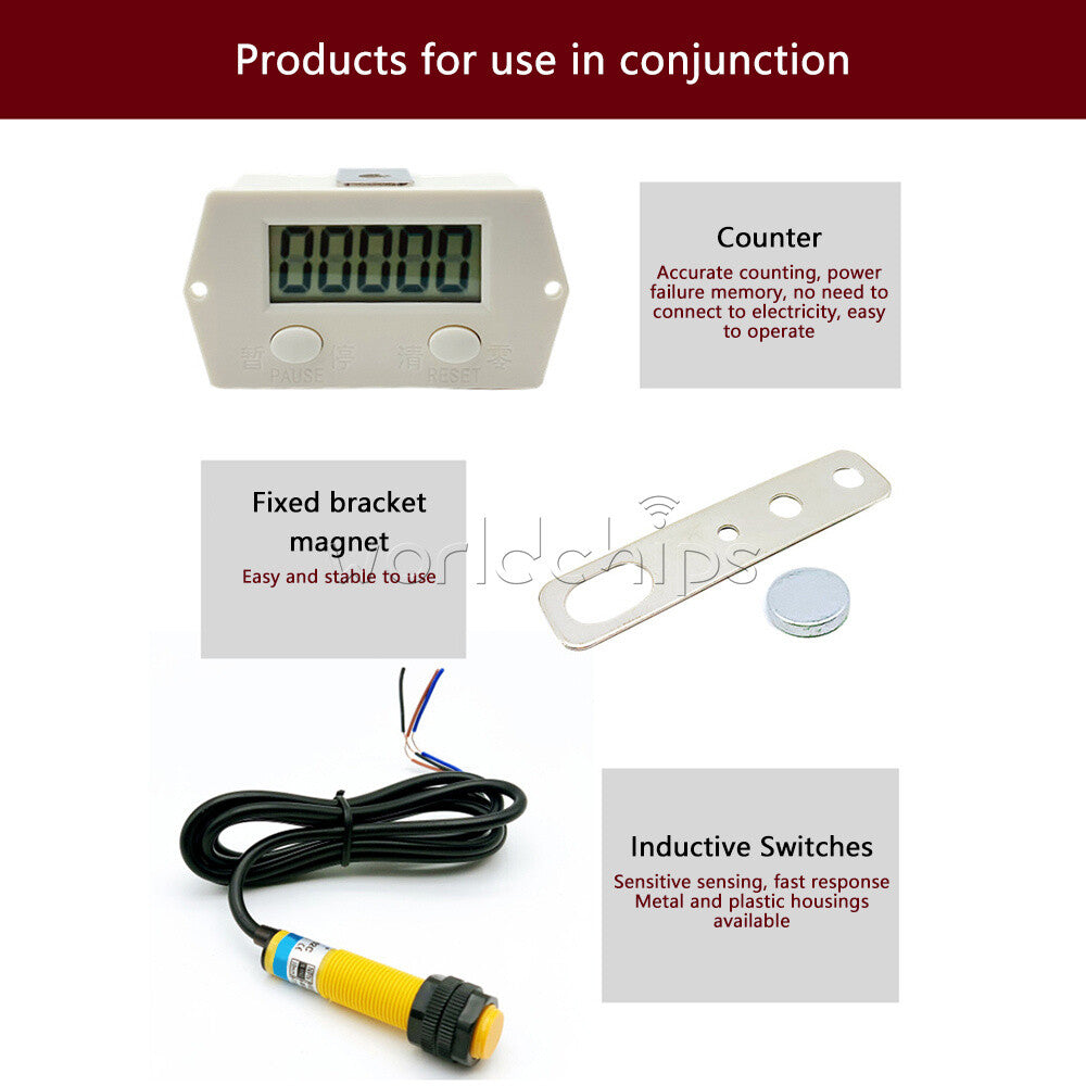 Electronic Counter Digital 0~999999/99999 Industrial Magnetic Inductive Counter