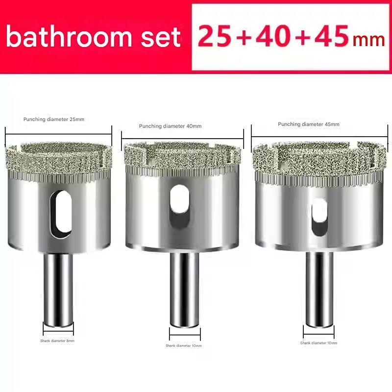 Glass Drill Bit Marble Hole Set Round Cutting Tool For Family Bathroom Use Pack