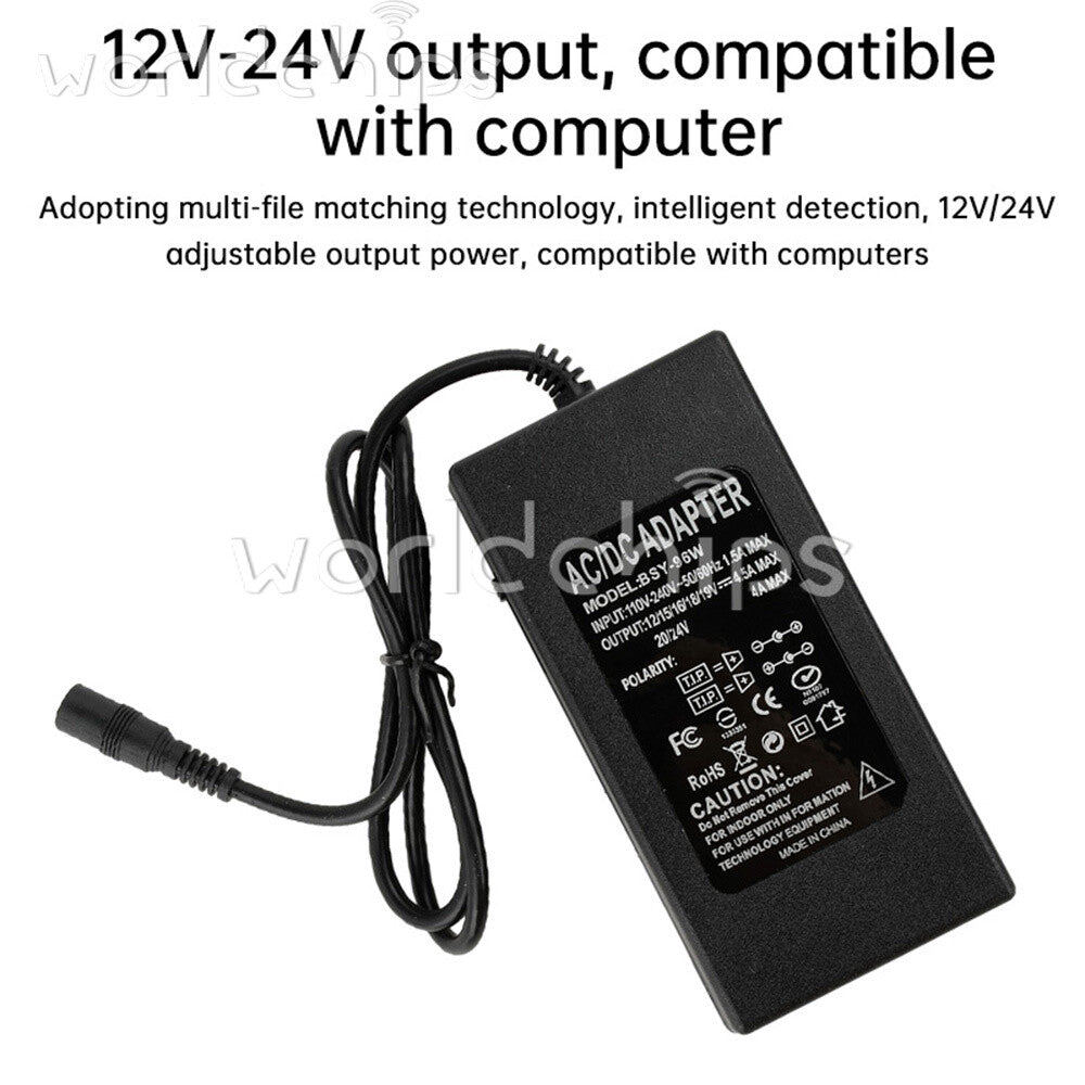 96W Multifunction Notebook Power Adapter AC100-240V to DC12-24V Universal Adjust