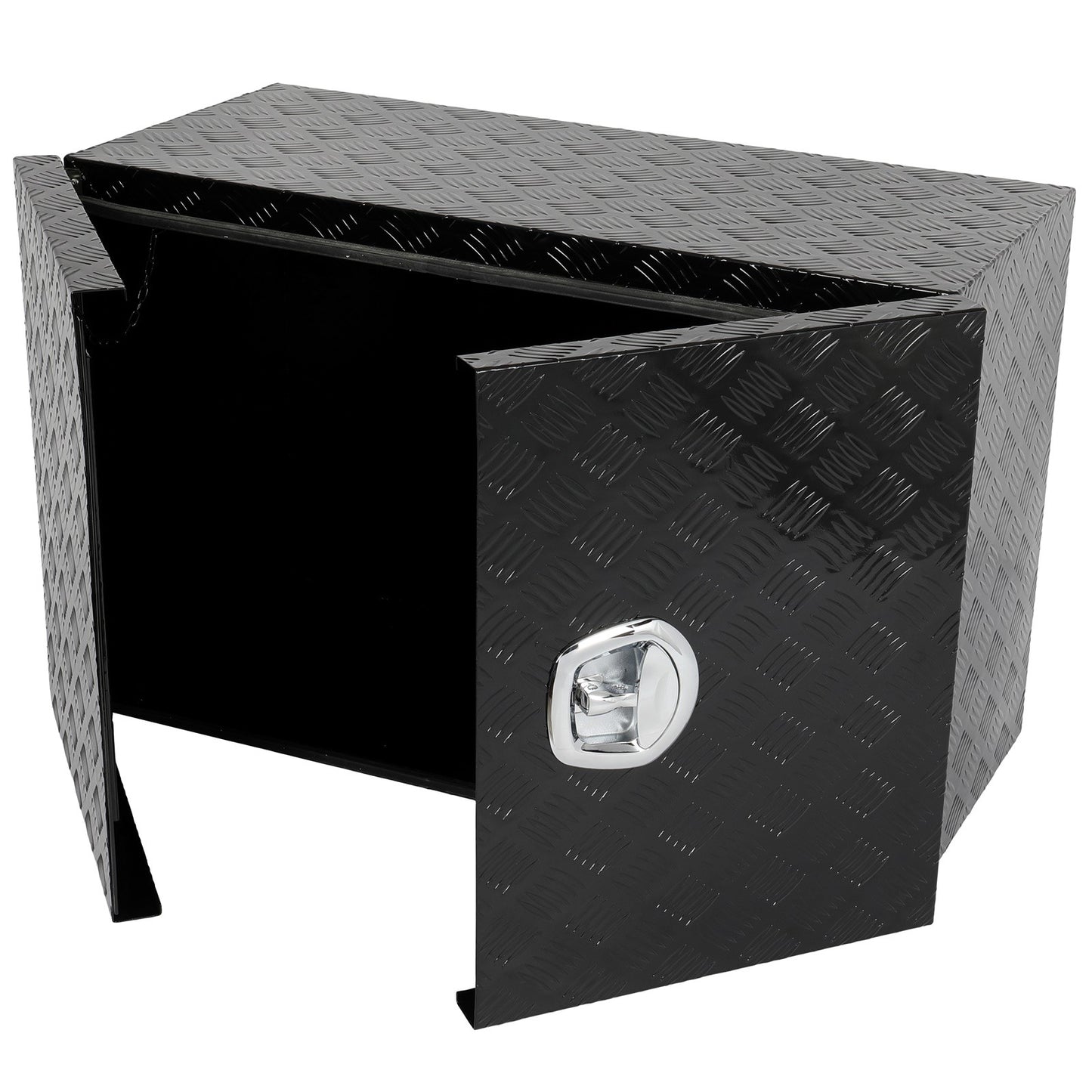 36"x18"x24" Aluminum Storage Tool Box W/2x Chain + Dovetail Lock For Truck Home