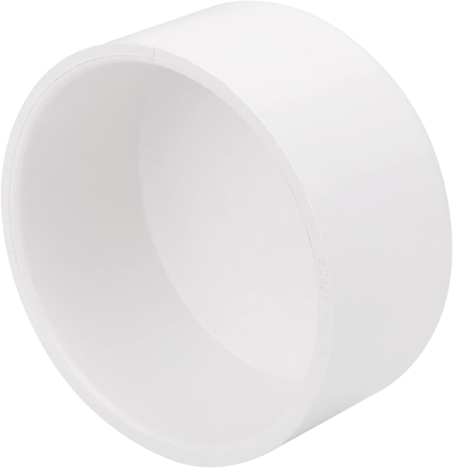 4" PVC Pipe End Cap, Schedule 40 Furniture Grade, White Plug for DIY Furniture