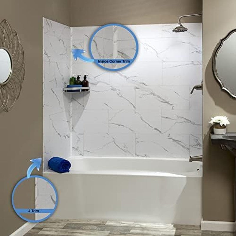 94-inch Vinyl Trim Kit, Carrara Marble Pattern