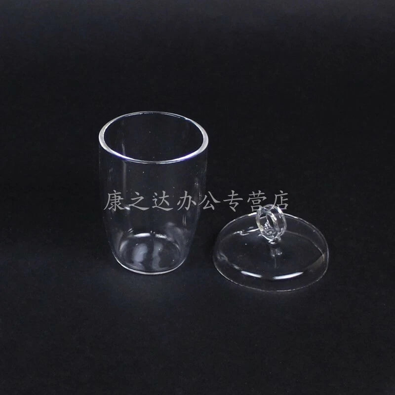 QTY:1PCS 10/20/25/30/50/100ml Quartz glass crucible with cover