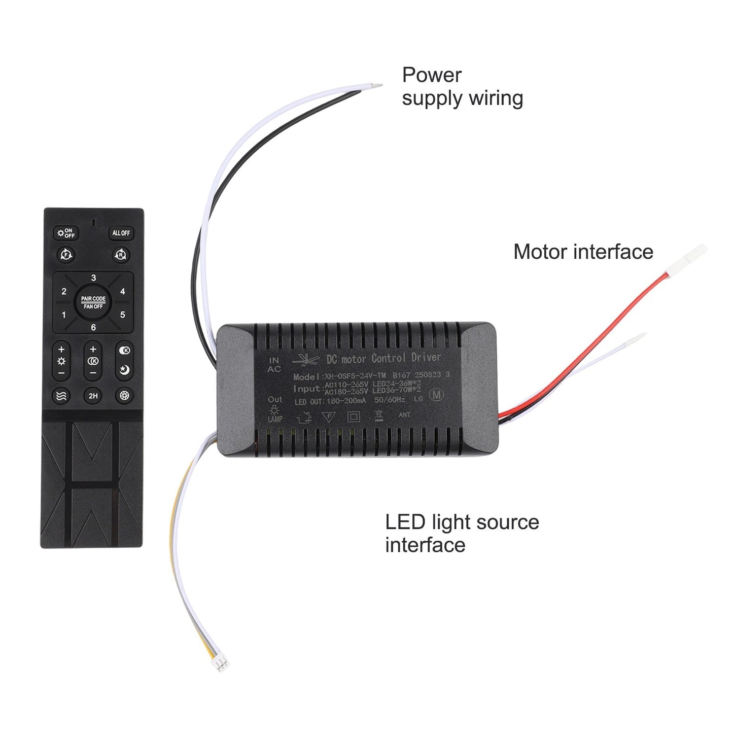 Fan Speed Control Ceiling Fan Remote Indoor Usage Compatible With Hongyun Fan