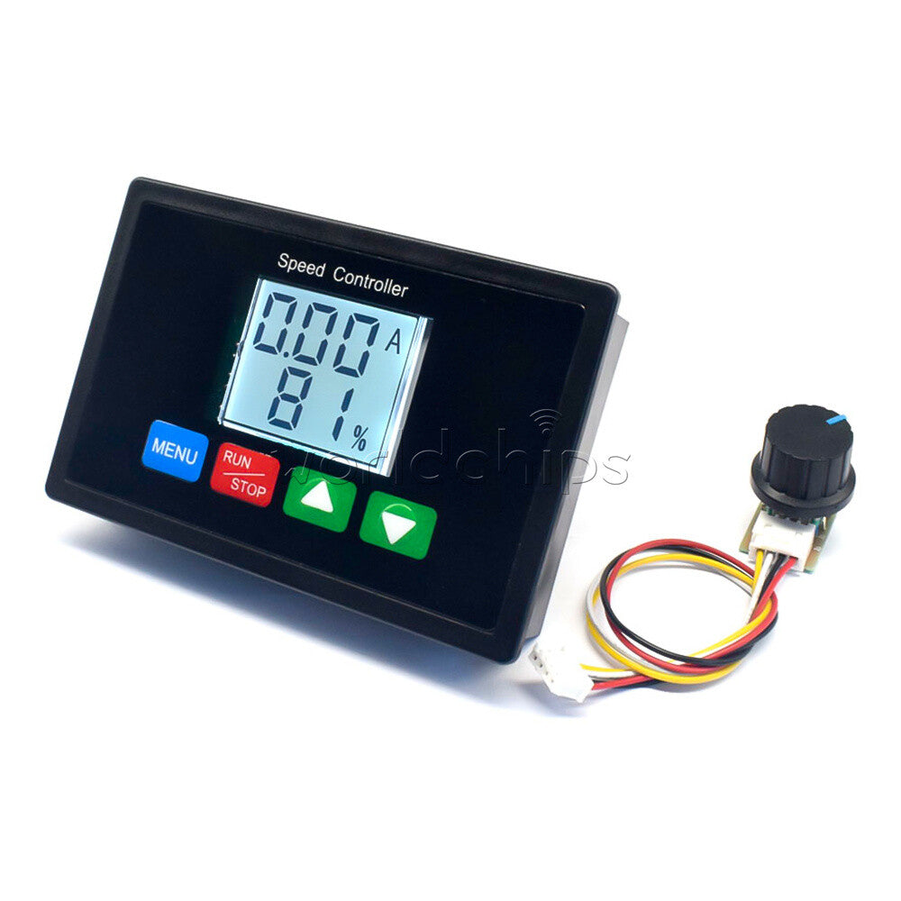 20A DC 10V-55V DC Motor Protector Brushed Governor Voltmeter Ammeter Controller