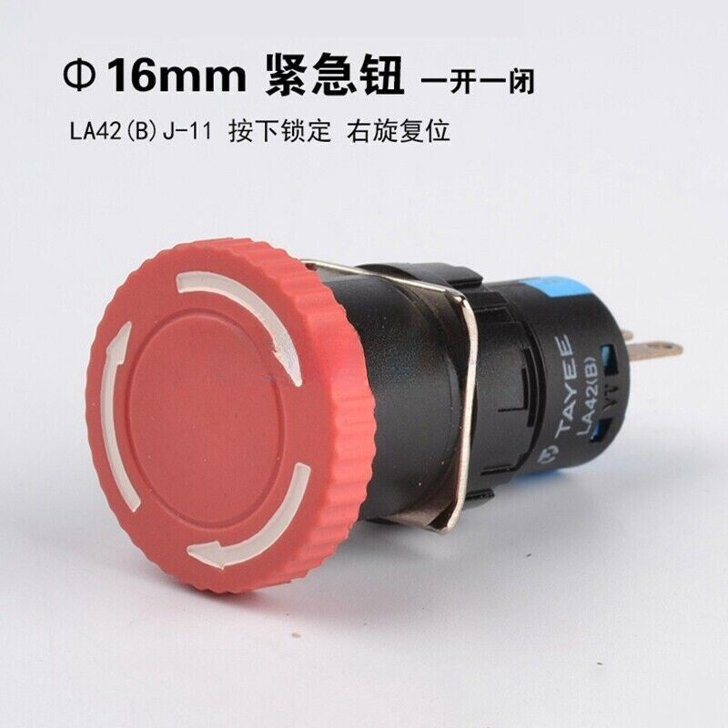 1PC  TAYEE TAYEE Emergency Stop Button Switch LA42 (B) J-11