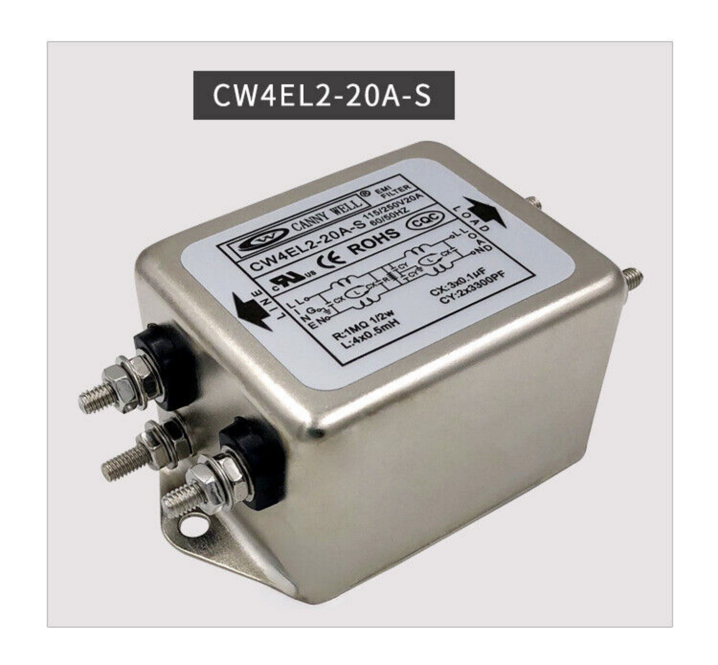 1pc EMI Filter for CANNYWELL CW4EL2-20A-S Enhanced Double Pole Filter 220V