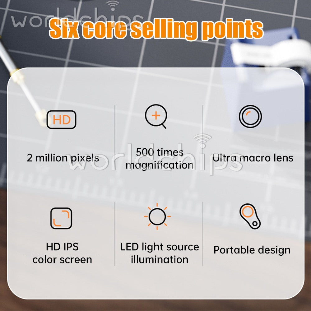 Digital Microscope Handheld 2.0 Inch Color Screen Magnifying Glass 500X USA