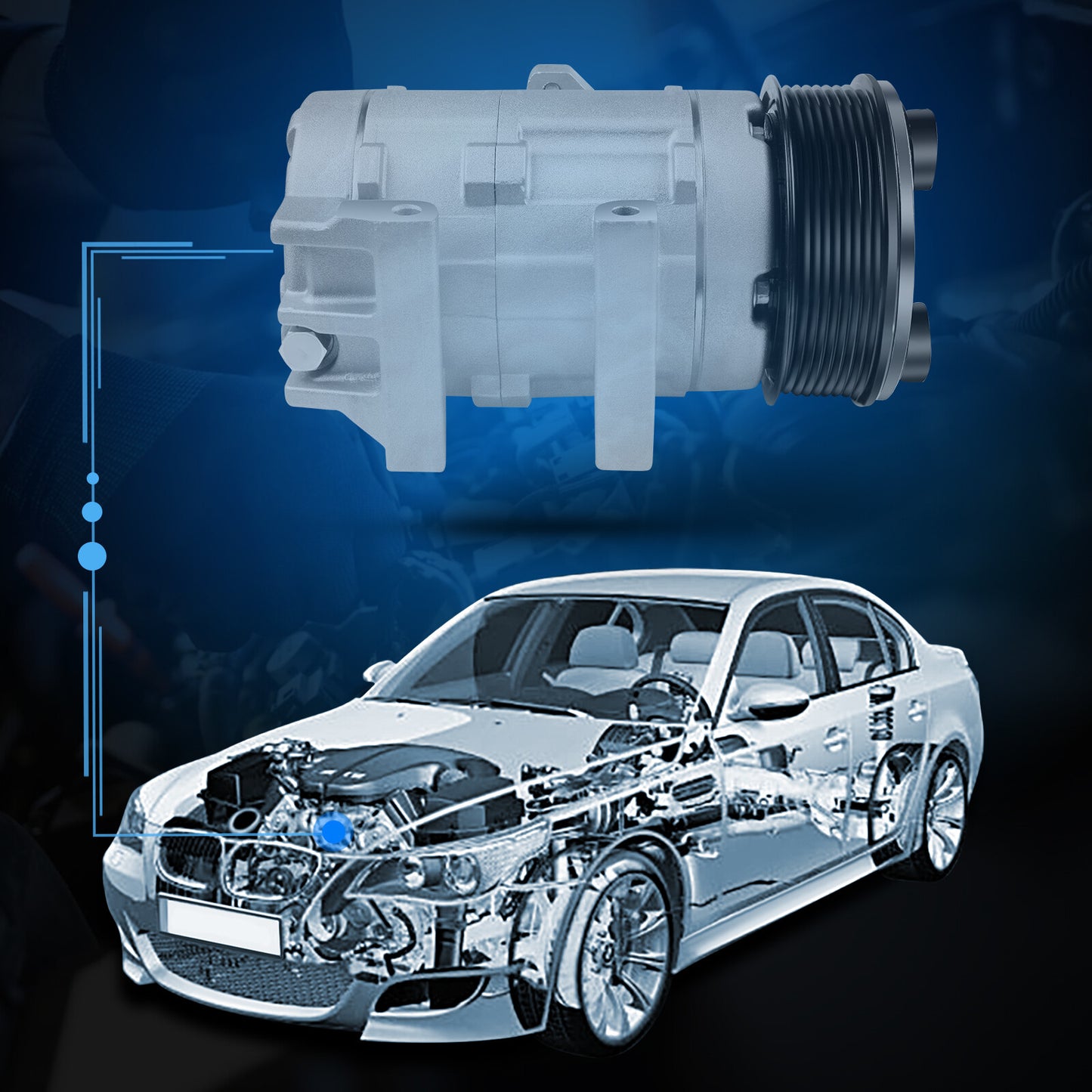 ECCPP A/C AC Compressor and Clutch For Ford F-250  F-350 Super Duty 6.7L
