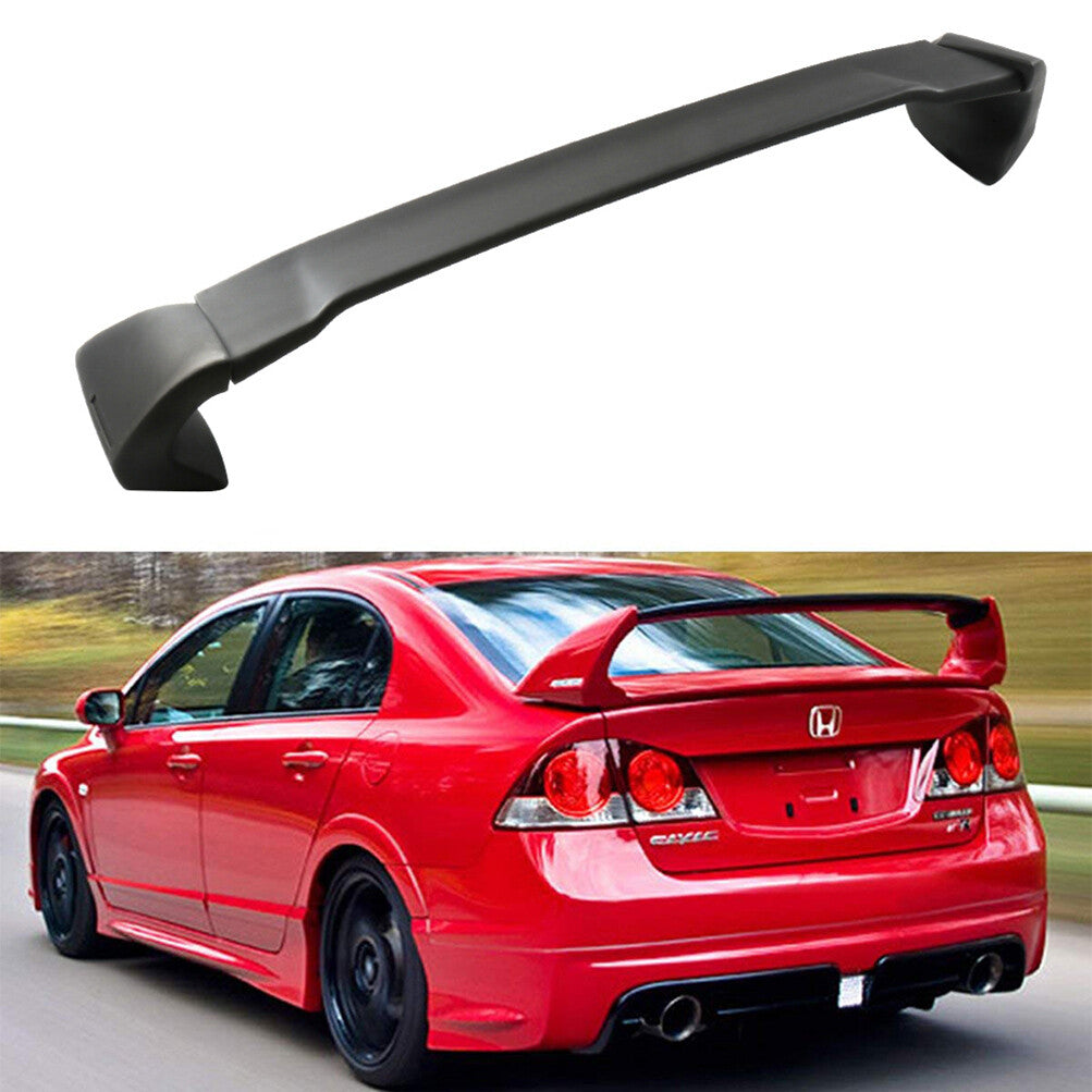 Fit For 2006-2011 Honda Civic 8th Gen 4DR Black Rear Trunk Wing Spoiler