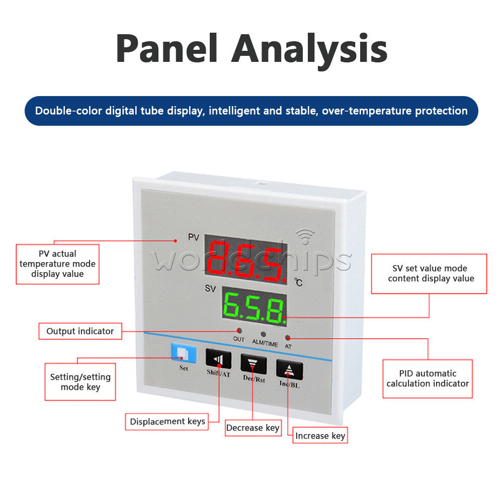 AC 220V Digital K/E Temperature Thermostat Controllers For Home Oven 0-999 ℃ DIY